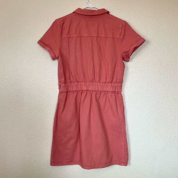 J.Crew Rose Red Utility Mini Dress | Women’s Size 10 (M) | Zip Front & Pockets - Picture 3 of 7
